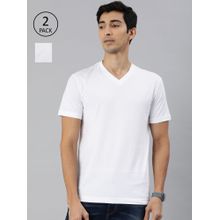 Levi's Men Ultra-soft Cotton 300 Ls Classic V Neck Solid T-shirt (pack Of 2) Multi-Color