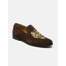 Teakwood Men Brown Self-design Mojaris