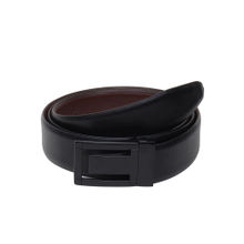 Teakwood Men Black & Brown Textured Leather Semi Formal Reversible Belt