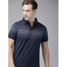 The Bear House Mens Striped Polo- Blue