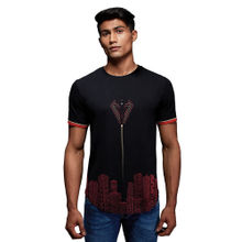 The Souled Store Men Official Iron Man First Flight Black Drop Cut T-Shirts