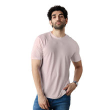 The Souled Store Men Supima Drop Cut Nude Pink Supima Drop Cut T-Shirts