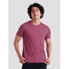 The Souled Store Solids Maroon Melange T-shirt For Mens