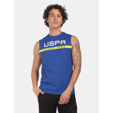 U.S. POLO ASSN. Blue Sleeveless Brand Print T-Shirt