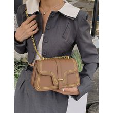 Styli Women's Brown Embellished Sling Bag with Chain