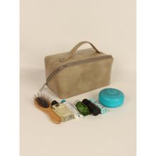 The House Of Ganges Emi Vegan Leather Toiletry Pouch Buttermilk (M)