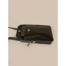 The House Of Ganges Vertical Vegan Leather Mobile Pouch Vanta Black (M)
