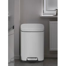 OBSESSIONS 6L Stainless Steel Step Bin, Matte Grey