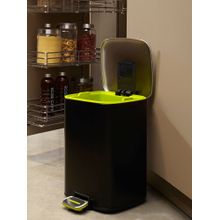 OBSESSIONS 6L Stainless Steel Step Bin, Black