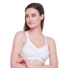 Candyskin Non Padded Non-Wired Solid Cotton Minimizer Bra - White