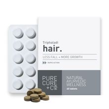 Pure Cure + Co. Hair Less Fall + More Growth 60 Tablets