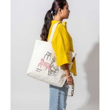DailyObjects 100% Cotton Canvas Bhopal City Womens Large Tote Bag White