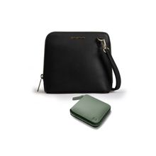 DailyObjects Womens Sling Bag and Zip Wallet Combo Green (Set of 2)
