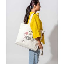 DailyObjects 100% Cotton Canvas Jaipur City Womens Large Tote Bag White
