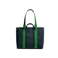 DailyObjects Womens Tote Shoulder Bag With Padded Laptop Compartments For Upto 14" - Green Navy Blue