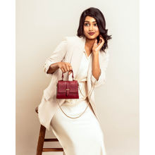 Strokes by Namrata Mehta Crimson Crush Mini Satchel bag