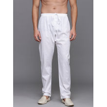 Diwas by Manyavar White Cotton Solid Pyjama for Men