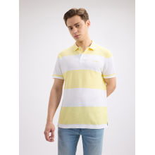 Pepe Jeans Men's Yellow Stripe Polo T-Shirt