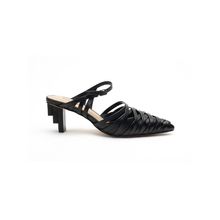 Heel & Buckle London Asymmetrical Black Strappy Sandals