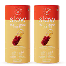 Wellbeing Nutrition Slow Multi + Omega for Her Multivitamin Vegan omega-3 oil, B-complex (Pack of 2)