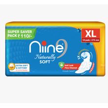 Niine Naturally Soft Extra Long 275mm Sanitary Napkins Super Saver Pack - 18 Pads