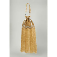 Aloha By PS Womens Gold Strings of Love Potli Bag