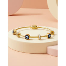 I Jewels Stylish Gold Plated Stone Studded Evil Eye Kada
