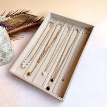 La Trove Cream Chain Tray for Organizer Your Chains with Hooks