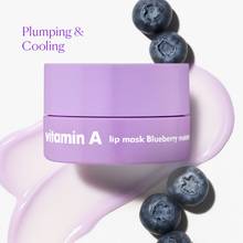The Face Shop Vitamin Korean Lip Sleeping Mask for Dark, Dry, Pigmented Lips - Blueberry (Vitamin A)