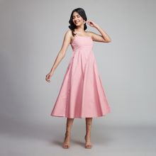 Twenty Dresses by Nykaa Fashion Light Pink Sweetheart Solid Midi Dress