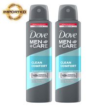 Dove Men+Care Clean Comfort Dry Spray Antiperspirant Deodorant - Pack Of 2