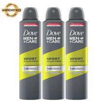 Dove Men+Care Sport Active+Fresh Dry Spray Antiperspirant Deodorant - Pack Of 3