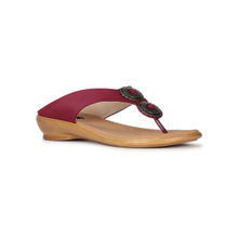 Bata Embellished Maroon Flats