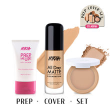 Nykaa Prep Cover Set Pore Minimizing Combo - Matte Primer, Liquid Foundation & Oil Control Compact