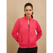 NYKD By Nykaa Cozy Fleece Zippered Jacket -NYLE704-Red