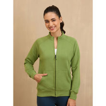 NYKD By Nykaa Cozy Fleece Zippered Jacket -NYLE704-Green