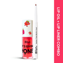 BLUR India Juicy Lip Oil + Lip Liner Combo - Deep Brown Lip Liner & Strawberry Lip Oil