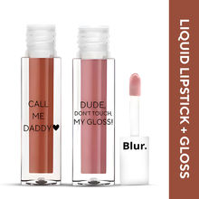 BLUR India Mini Call Me Daddy Liquid Lipstick Combo - Nude Brown Liquid Lipstick & Soft Brown Gloss
