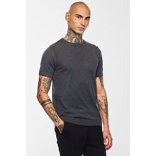 Snitch Core Lab Grey Flat Knit Slim Fit T-Shirt