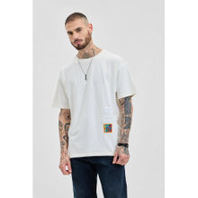Snitch White Graphic Oversized Fit T-Shirt