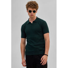 Snitch Dark Green Knitted Polo T-Shirt