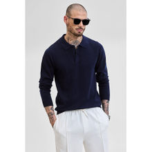 Snitch Core Lab Navy Blue Slim Fit Polo T-Shirt