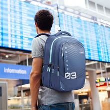 Safari Unisex Quadro Printed Blue Backpack (L)