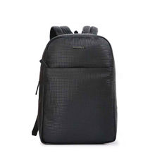 Police Unisex Black Leather Backpack (M)