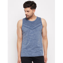 C9 Airwear Seamless Men's Sando Vests with Round Neck and Textured Knit in Navy Color