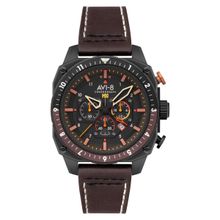 AVI-8 Atlas Dual Time Chronograph Brown Round Dial Mens Watch - Av-4100-08