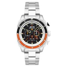 AVI-8 Atlas Dual Time Chronograph Black Round Dial Mens Watch - Av-4100-11