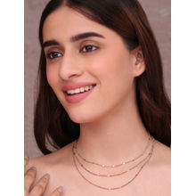 ToniQ Multi-Color Chain Rainbow Enamel Layering Necklace