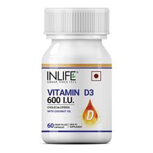 Inlife Vitamin D3 600 Iu Cholecalciferol Supplement With Coconut Oil For Better Absorption