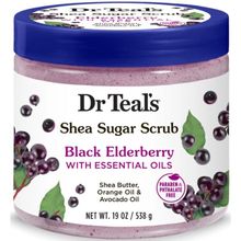 Dr Teal's Shea Sugar Body Scrub Black Elderberry With Essential Oils